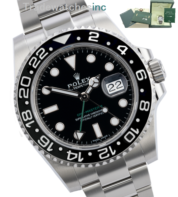 Rolex Gmt Master Ii ln Date Mens Steel 40mm Watch Trade Watches Inc